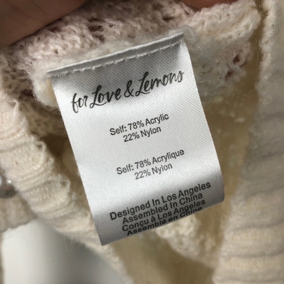 FOR LOVE & LEMONS Pearl V-Neck Cropped Sweater - Picture 9 of 9